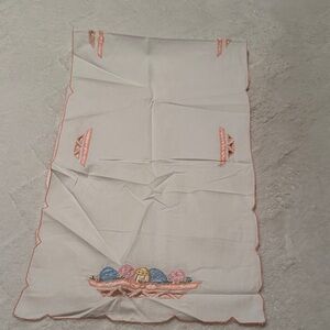 Hedaya Linens Embroidered Table Runner with Pink Accents